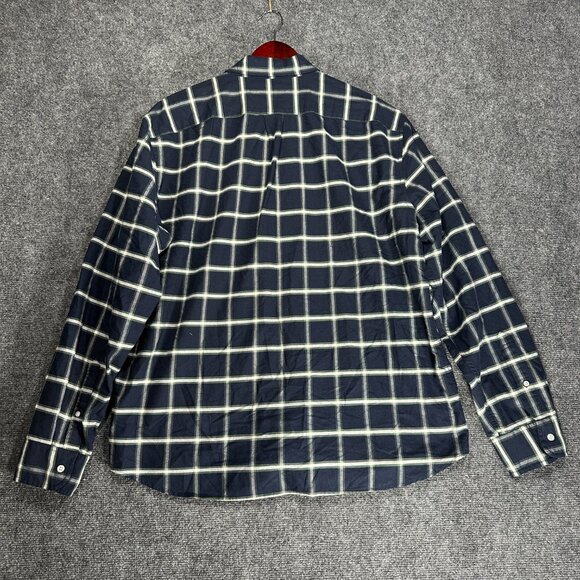 J Crew Shirt Mens XXL Slim Flex Oxford Blue White Cotton Plaid Button Down Pocke - Picture 7 of 8
